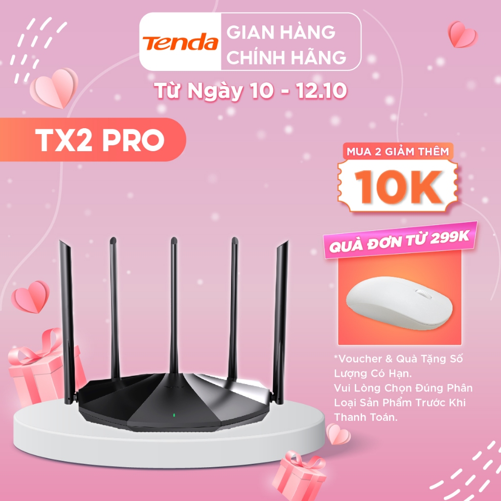 Tenda Thiết bị phát Wifi TX2 Pro Chuẩn Wifi 6 AX1500Mbps - Hãng phân phối chính thức