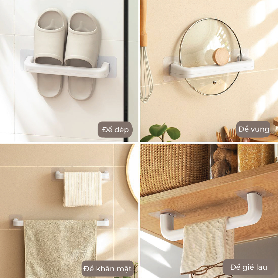 Kệ để dày dép đa năng Tidybox 46cm, Giá để dép dán tưởng nhựa ABS gọn gàng, để vung khăn mặt, trẻ lau