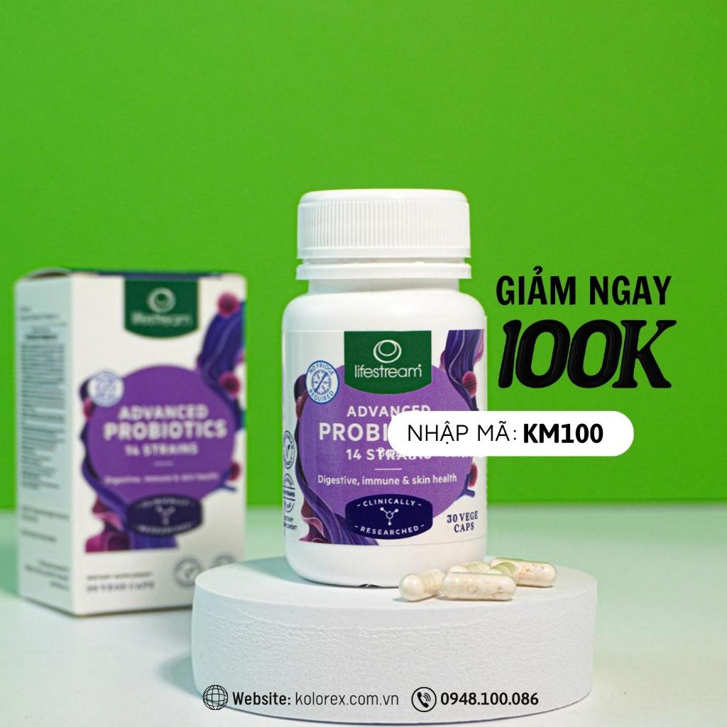 Bộ đôi giảm nấm, tăng lợi khuẩn: Liifestream Probiotics & Kolorex