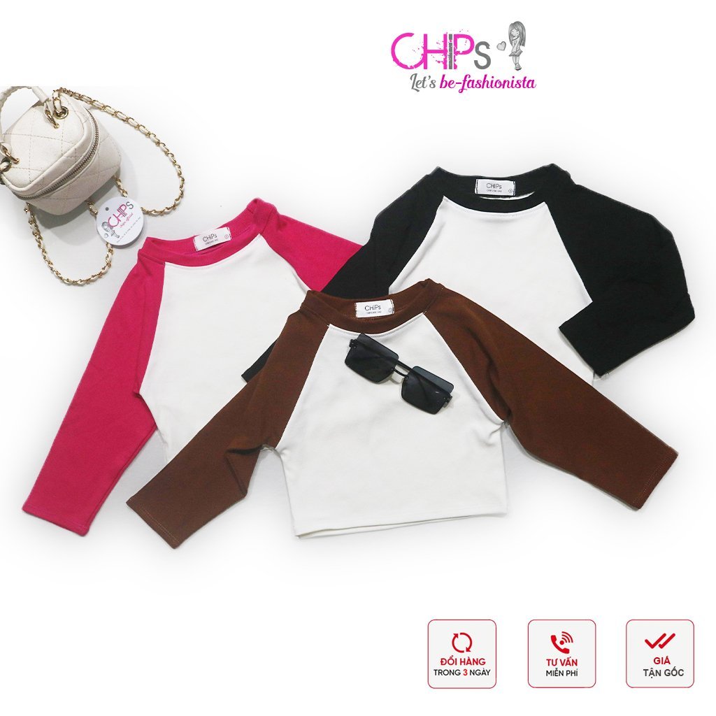 Áo Dáp Lăng Dài Tay Dáng Croptop In Chữ Có Ba Màu Cho Bé Gái