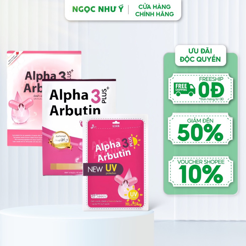 [10 viên/Vĩ] Viên Kích Trắng Alpha Arbutin 3 Plus Thái Lan