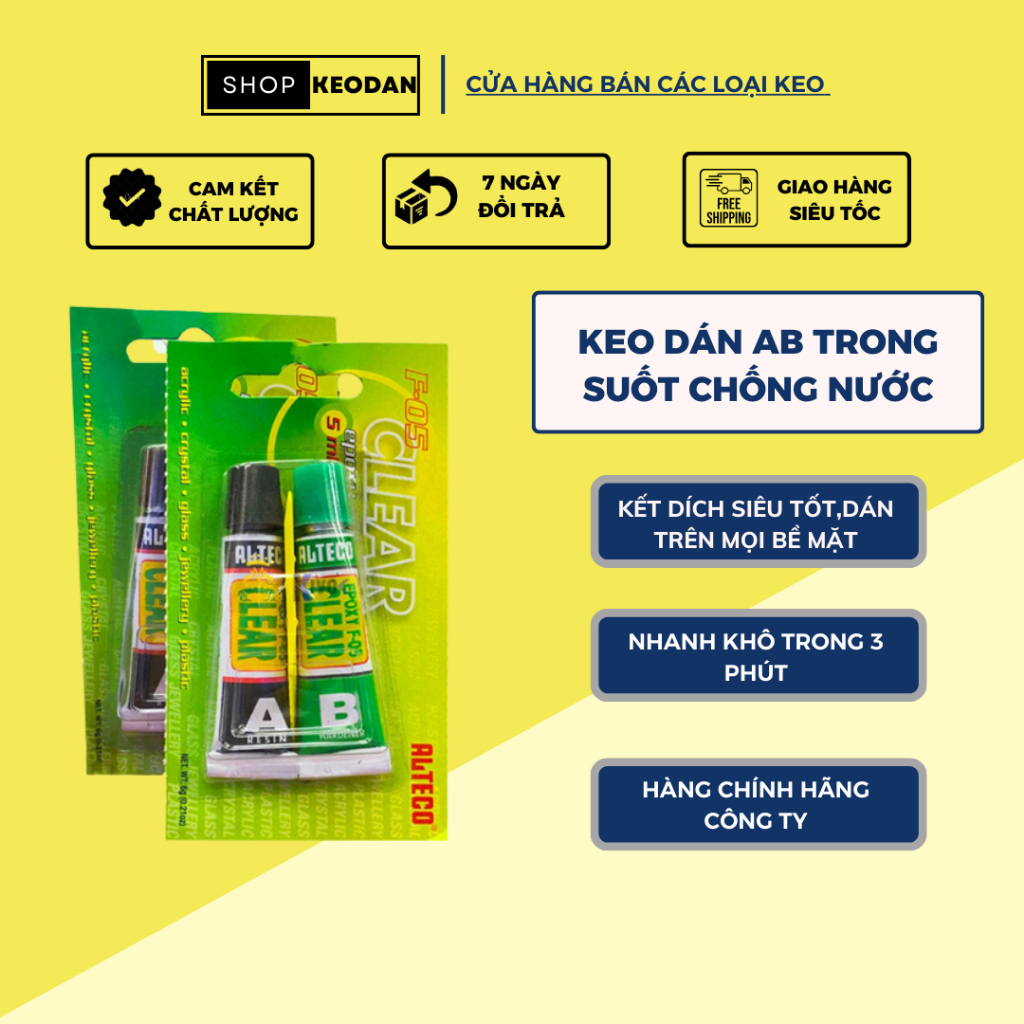 Keo Dán Đa Năng Trong Suốt 2 Thành Phần AB Hàng Nhật Bản EPOXY ALTECO 6G - Keo Epoxy Trong Suốt-SHOP