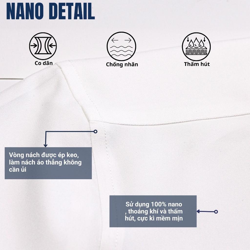 Áo sơ mi trắng nam tay dài có túi THE WIND vải nano chống nhăn mềm mịn thoáng mát AR23150DT