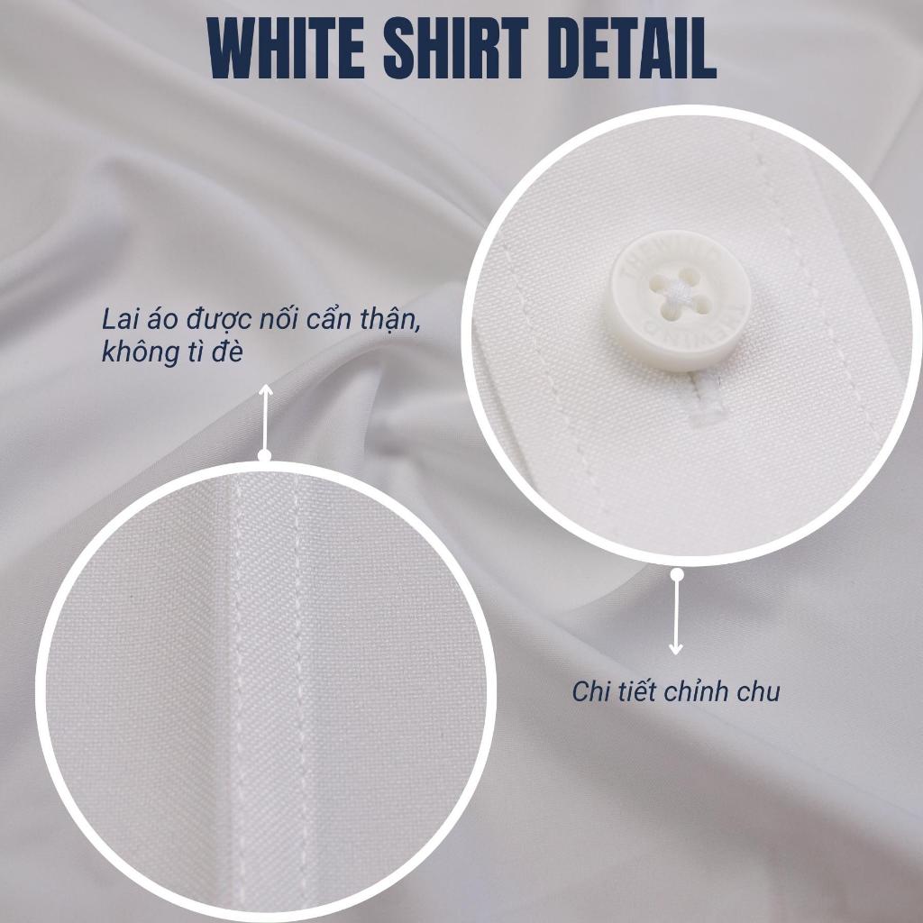 Áo sơ mi trắng nam tay dài có túi THE WIND vải nano chống nhăn mềm mịn thoáng mát AR23150DT