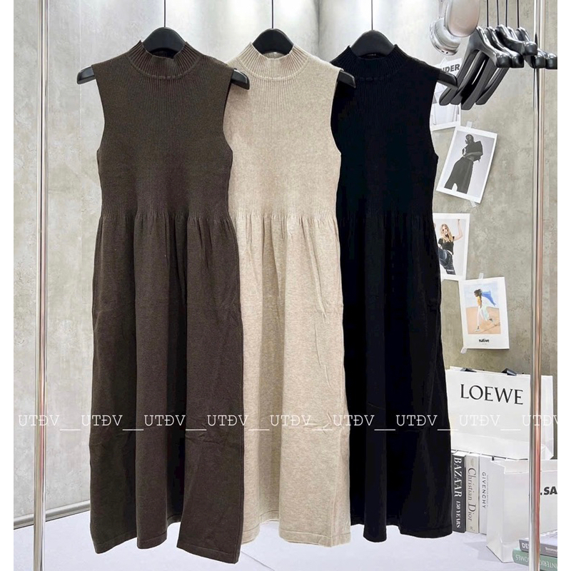 VÁY LEN DÁNG XOÈ SÁT NÁCH CỔ 3P. VÁY MAXI LEN MTG DÁNG XOÈ DÀI.