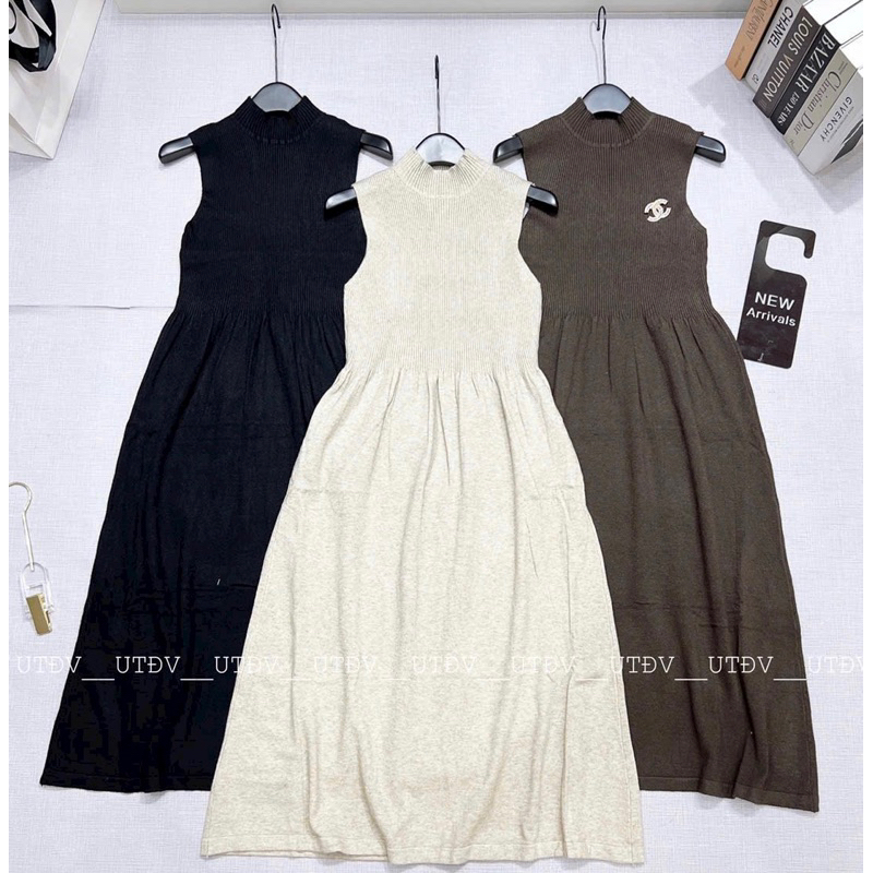 VÁY LEN DÁNG XOÈ SÁT NÁCH CỔ 3P. VÁY MAXI LEN MTG DÁNG XOÈ DÀI.