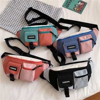 Túi bao tử phối màu phong cách unisex cá tính