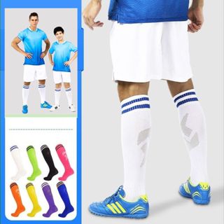  Tất vớ đá bóng dài ôm chân bảo vệ bắp chân thấm hút mồ hôi nhiều màu 