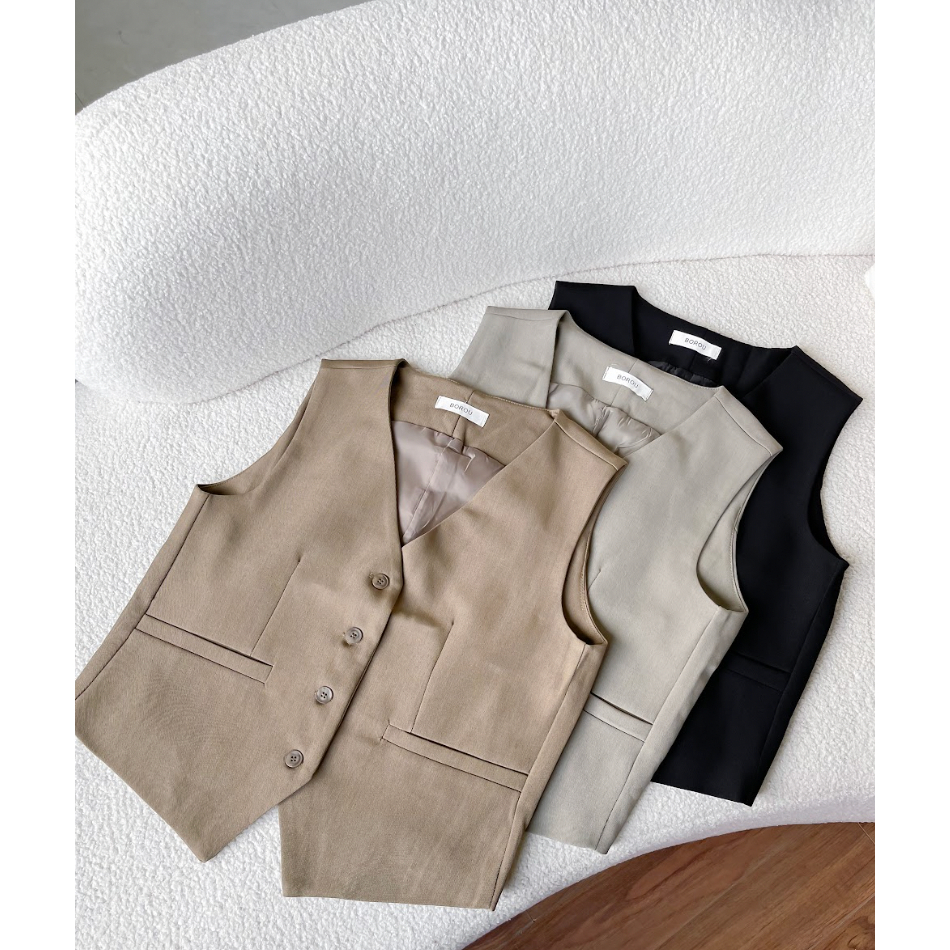 LYRA Áo gile chất thô Hàn, vạt trước chéo thời trang phong cách trẻ trung, cá tính - CSYAC0187