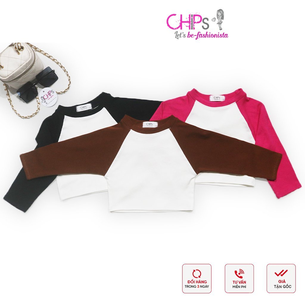 Áo Croptop Dáp Lăng Dài Tay Dáng Ôm Có Ba Màu Cho Bé Gái