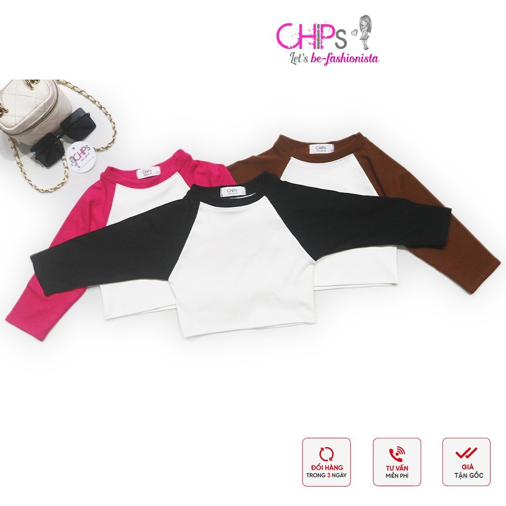 Áo Croptop Dáp Lăng Dài Tay Dáng Ôm Có Ba Màu Cho Bé Gái