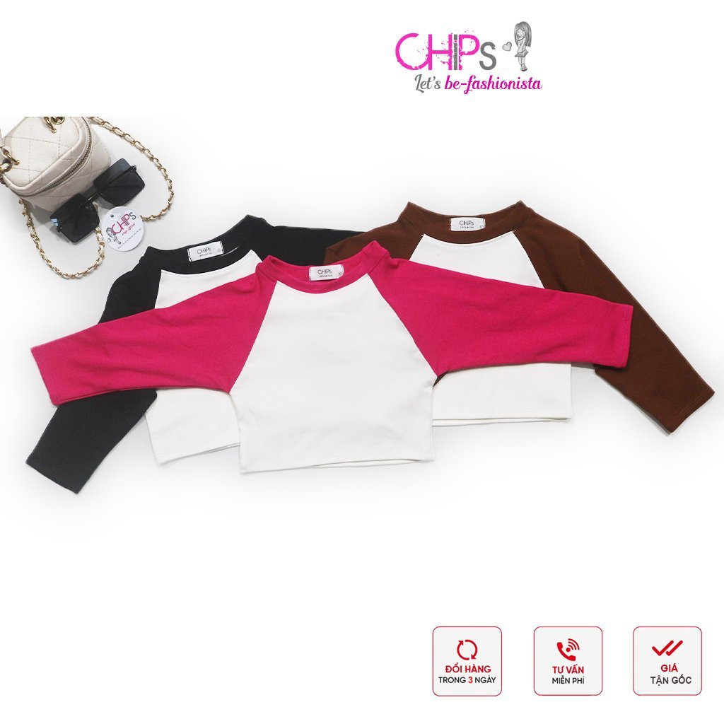Áo Croptop Dáp Lăng Dài Tay Dáng Ôm Có Ba Màu Cho Bé Gái
