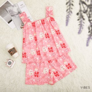 [O] VIBES Đồ bộ 2 dây Lụa Gấm cao cấp Lovely Straps Set