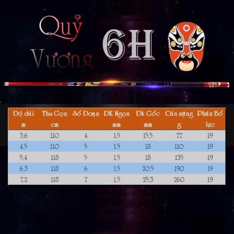 Cần Câu Tay Câu Đơn Câu Đài 6H Quỷ Vương chuyên săn hàng tặng Nhẫn và Ngọn phụ