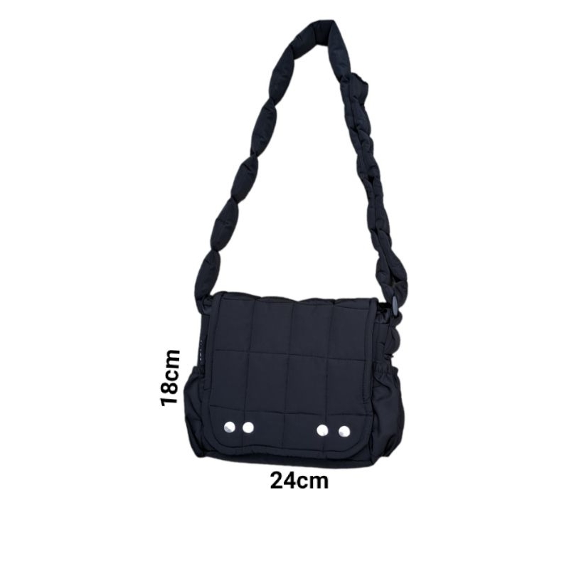 Túi đeo chéo chần bông đi chơi , du lịch BẢN NHỎ cúc bấm tăng giảm dainystore