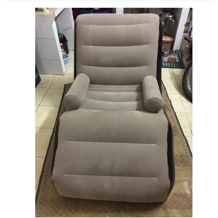 Ghế hơi tựa lưng tặng kèm bơm điện, ghế hơi lót nhung có tay vịn cao cấp