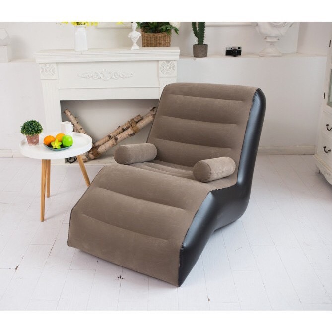 Ghế hơi tựa lưng tặng kèm bơm điện, ghế hơi lót nhung có tay vịn cao cấp