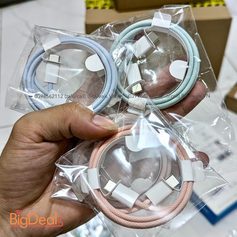 Cáp type C to typ C ✔️ chất liệu dù,✔️  zin nhà táo 1M, BigDeals VN ✔️