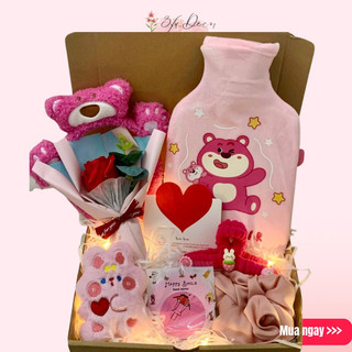 Sét quà tặng túi chườm ấm bụng dung tích 1000ml, quà tặng người yêu, quà sinh Nhật,quà noel