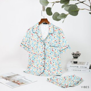 [O] VIBES Đồ bộ Pijama ngắn Lụa Gấm cao cấp Joy Py Set