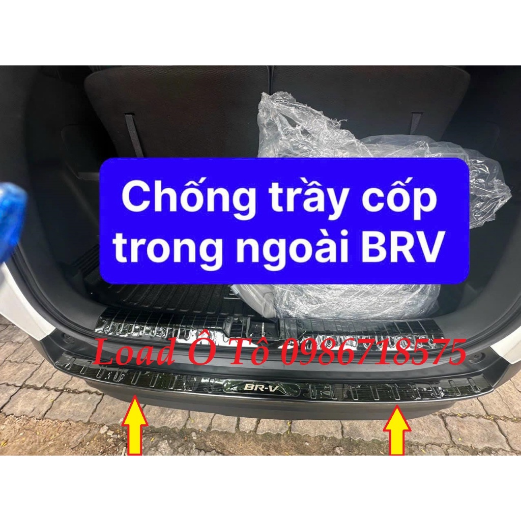 Bộ Ốp Chống Trầy Cốp Trong, Ngoài Titan Honda BRV 2023-24 Mẫu Vân Titan Cao Cấp, Sẵn Keo Dán Chuyên Dụng 3M