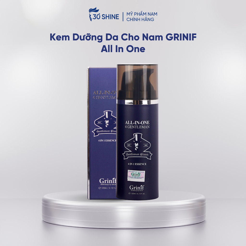 Kem dưỡng da cho nam dưỡng ẩm trắng da Grinif All In One 4 Gentleman 120ml