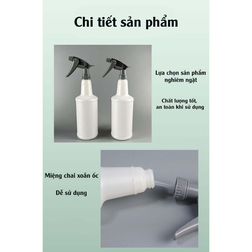 Bình xịt cầm tay pha dung dịch chăm sóc xe, bình xịt phun sương dùng xịt dung dịch hóa chất 750ml