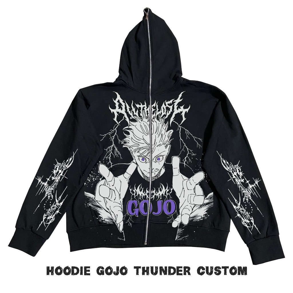 Áo Khoác Khóa Zipper Gojo Satoru Jujutsu Kaisen UNISEX Shadow ver1