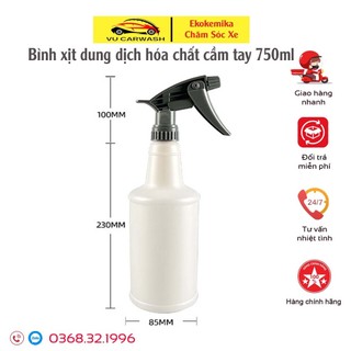 Bình xịt cầm tay pha dung dịch chăm sóc xe, bình xịt phun sương dùng xịt dung dịch hóa chất 750ml