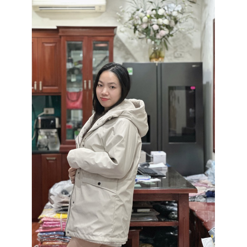 Parka Za.ra chống nước lót lông dư xịn bé gái, bé trai size 20-60kg in
