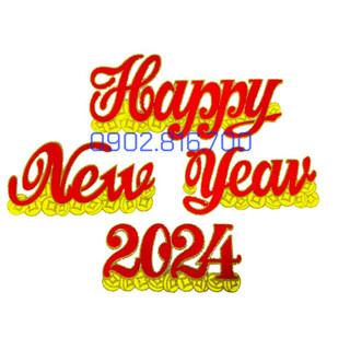 Chữ dán CHÚC MỪNG NĂM MỚI -AN KHANG THỊNH VƯỢNG -VẠN SỰ NHƯ Ý -HAPPY NEW YEAR bằng mouse cao 13cm và 17cm trang trí tết