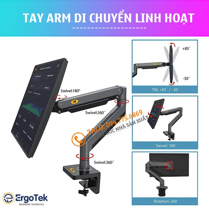 Giá Treo Màn Hình NB G45 22" - 40" / Giá Treo - Tay Arm Đỡ Màn Hình Máy Tính G45