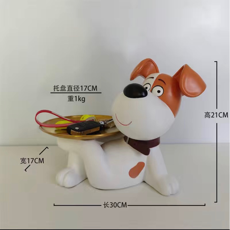 Chó bê khay nằm bê đồ decor