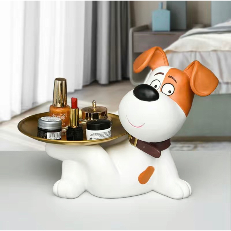 Chó bê khay nằm bê đồ decor