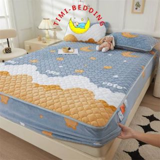 Ga gối nỉ nhung trần bông nhập khẩu cao cấp chất liêu dày dặn hình họa tiết 2023 - Timibedding
