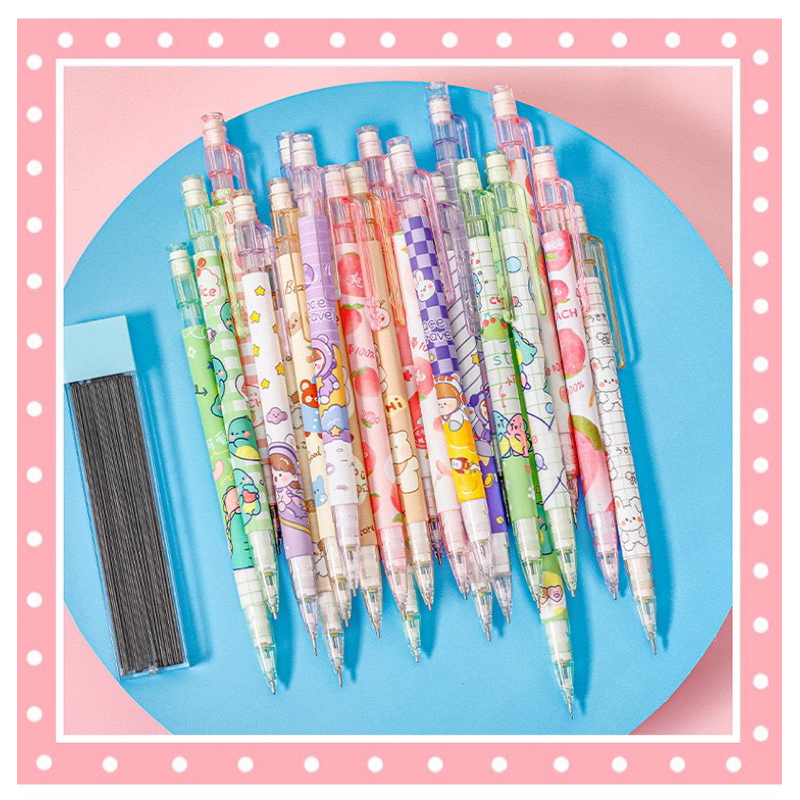 Bút chì ngòi Kim 0.5mm cute kèm tẩy, Có sẵn ngòi chì cho học sinh, Sinh viên