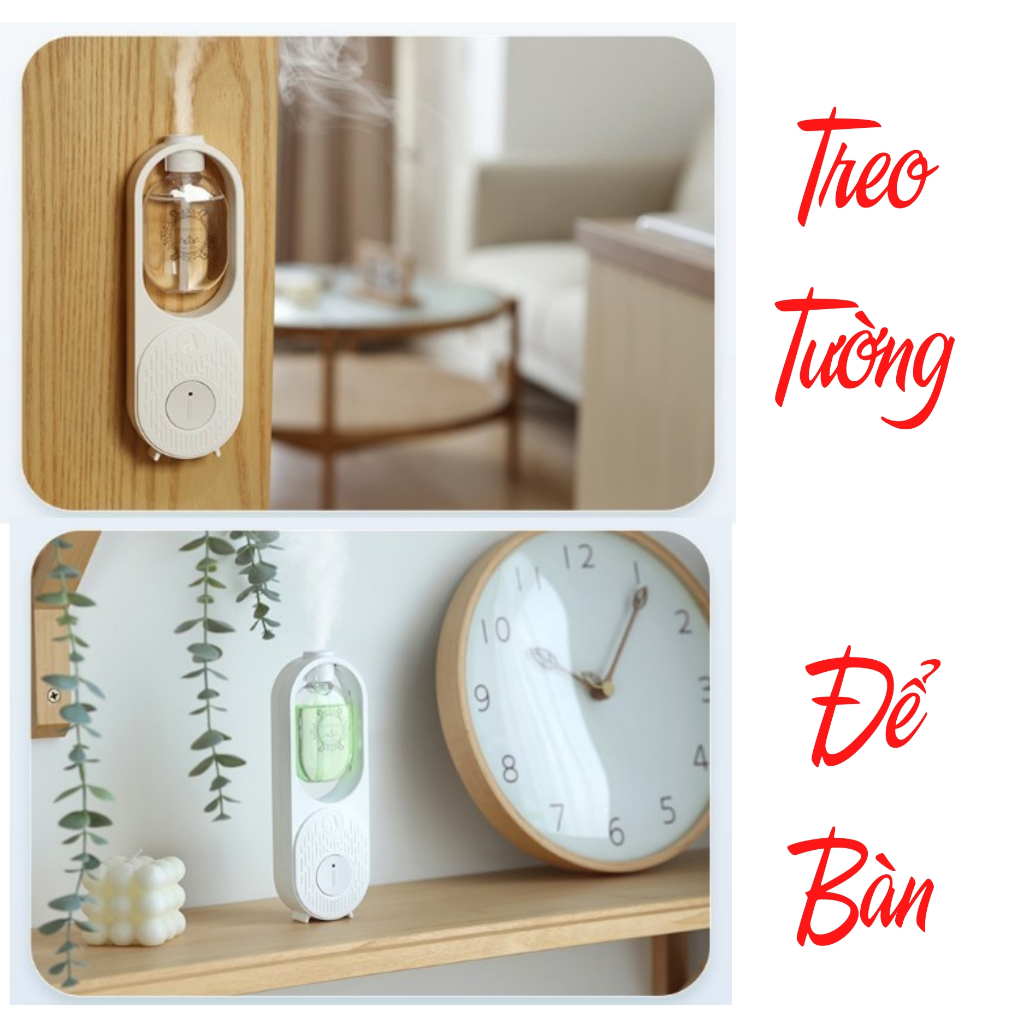 Máy Xịt Thơm Phòng Tự Động, Xịt Thơm Phòng Rato Life, Nước Hoa Thơm Phòng, 5 Mùi Hương Lựa Chọn, Pin Sạc USB 400mAh