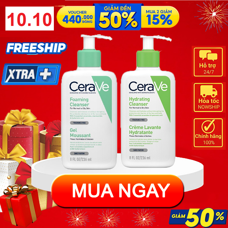Sữa rửa mặt CERAVE cho da dầu da mụn và nhạy cảm
