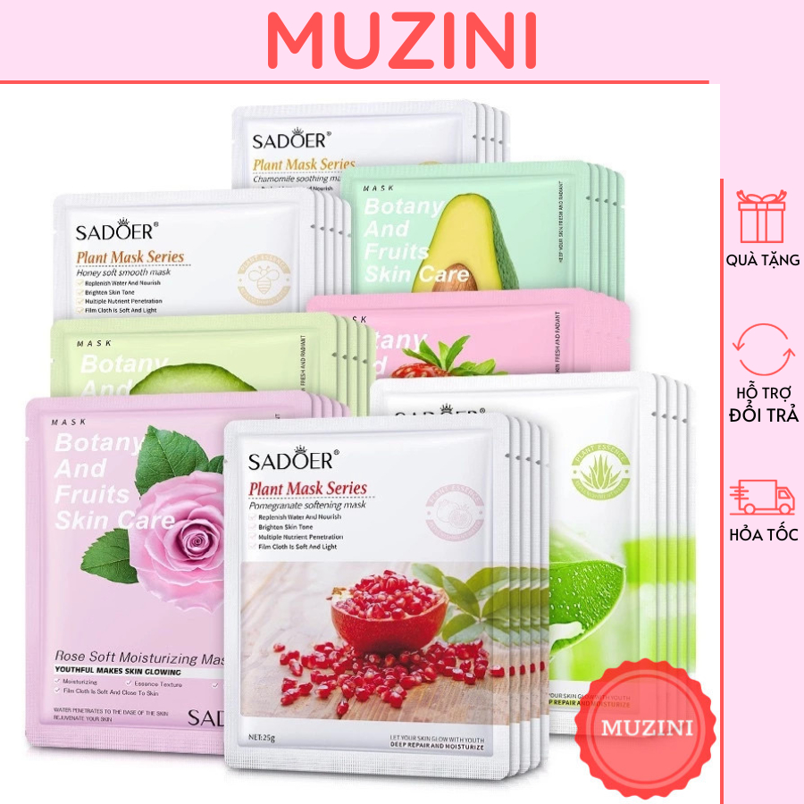 Combo 50 mặt nạ mask nội dịa trung cấp ẩm dưỡng da,mặt nạ hoa quả serum dưỡng trắng mặt nạ trái cây Muzini MN02-50