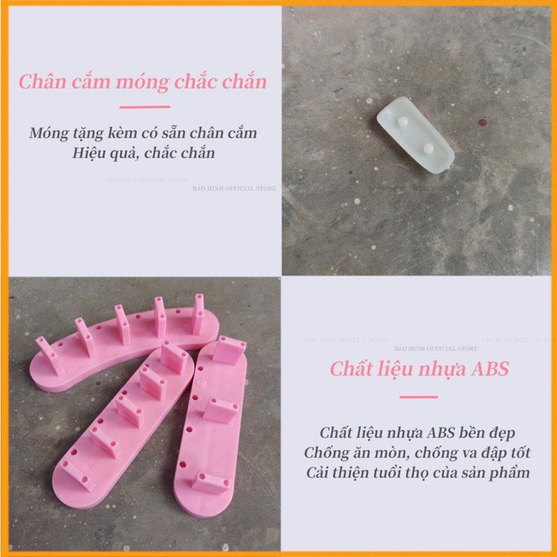 Set 3 đế nail, đế gắn móng giả bằng nhựa làm nailbox - Phụ kiện làm móng nail giá rẻ