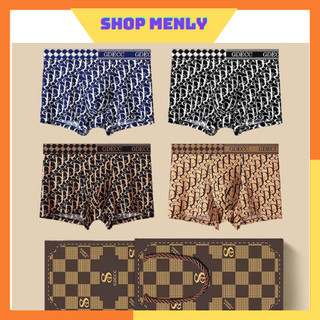 COMBO 4 Quần sịp đùi nam D_O thun mát cao cấp FULL hộp đựng tặng quà bạn nam