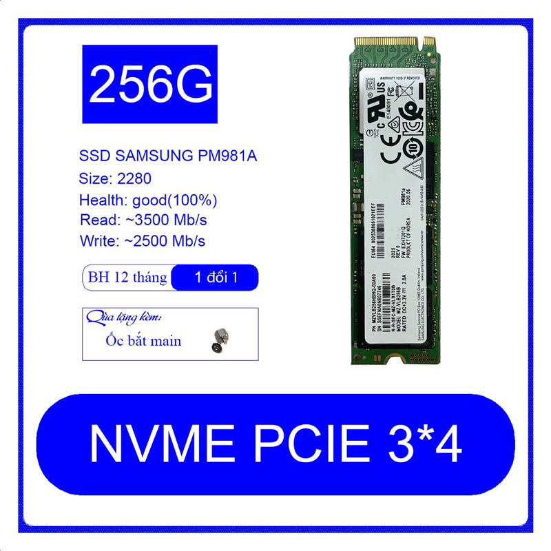 Ổ cứng SSD SAMSUNG NVME PM981a / NGFF CM871a  bóc máy