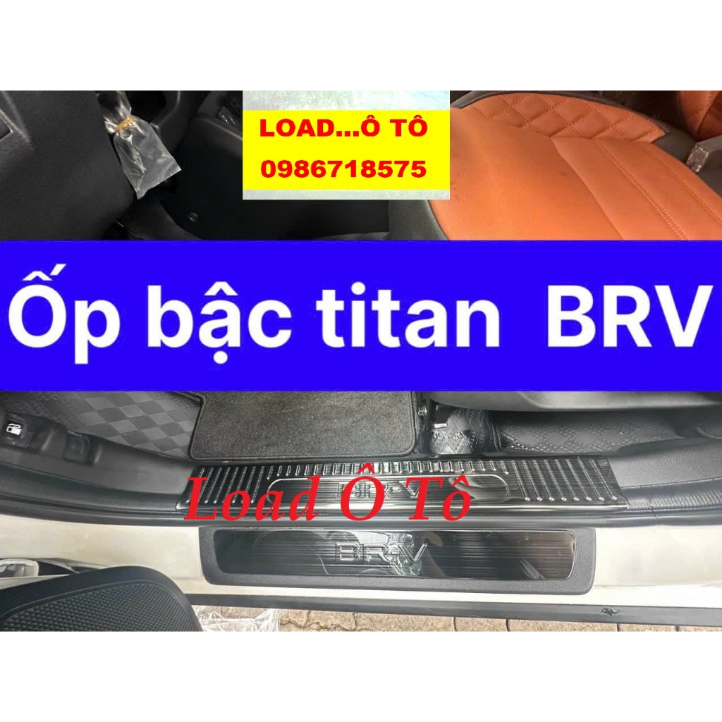 Ốp Bậc Cửa, Nẹp Bước Chân Xe Honda BRV 2023-24 Mẫu Vân Titan Cao Cấp, Bộ Sẵn Keo Dán 3M