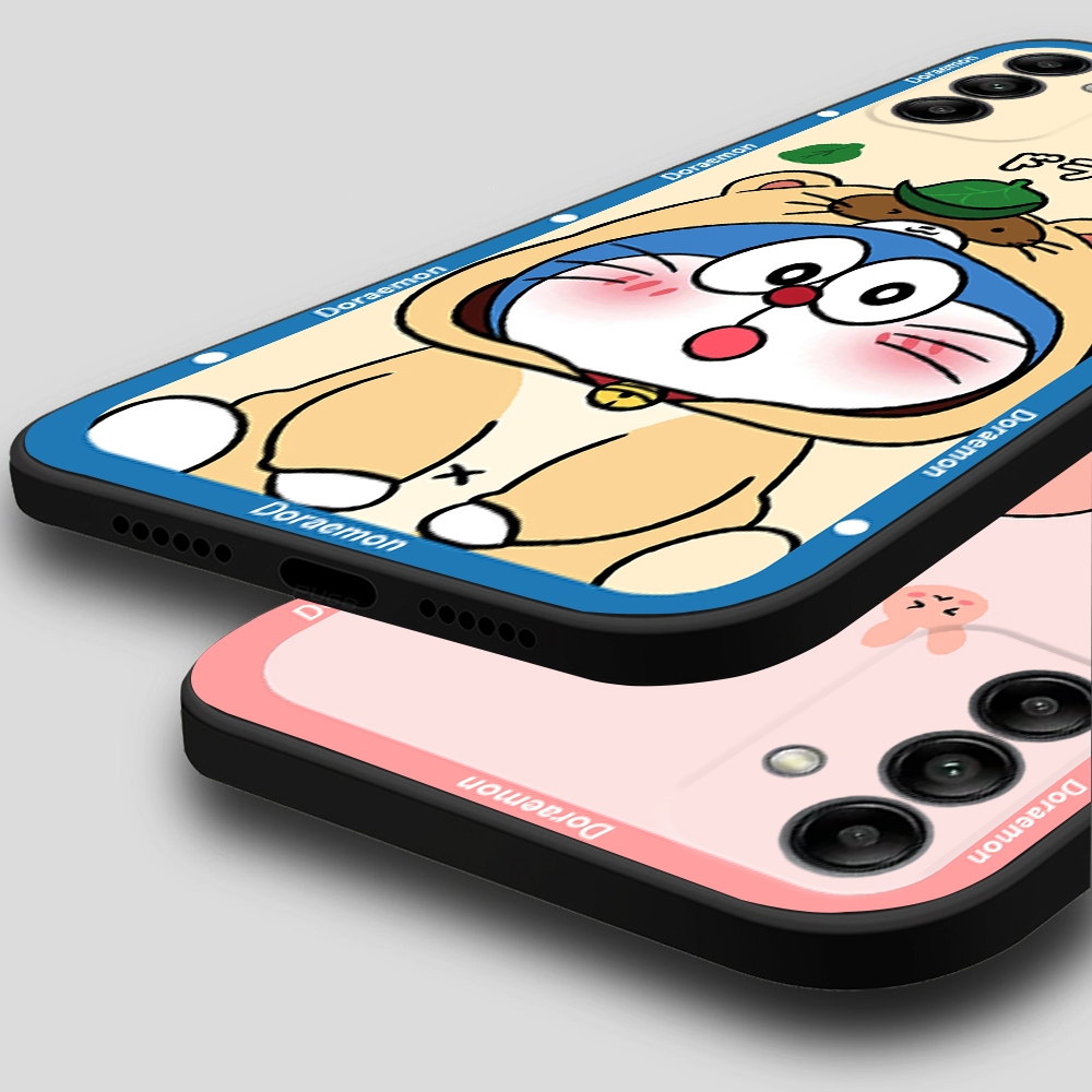 Ốp lưng Samsung A05S viền vuông TPU in hình Doraemon dễ thương