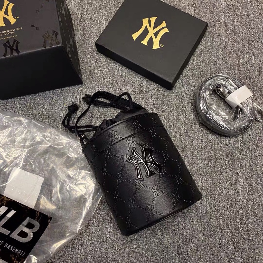 Túi xách nữ túi MLB NY hình trụ dây rút size 13 full hộp _N03