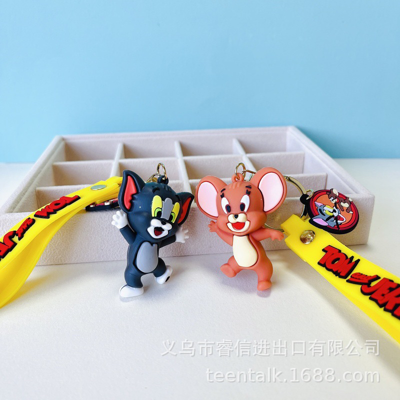 Móc Khóa Có Dây Loại Đẹp Hình Tom and Jerry Dễ ThươLLoạ