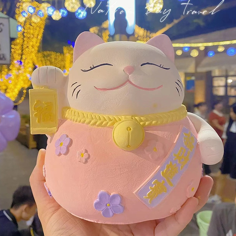 Tô Tượng thạch cao size XXL Mèo Thần Tài cao cấp