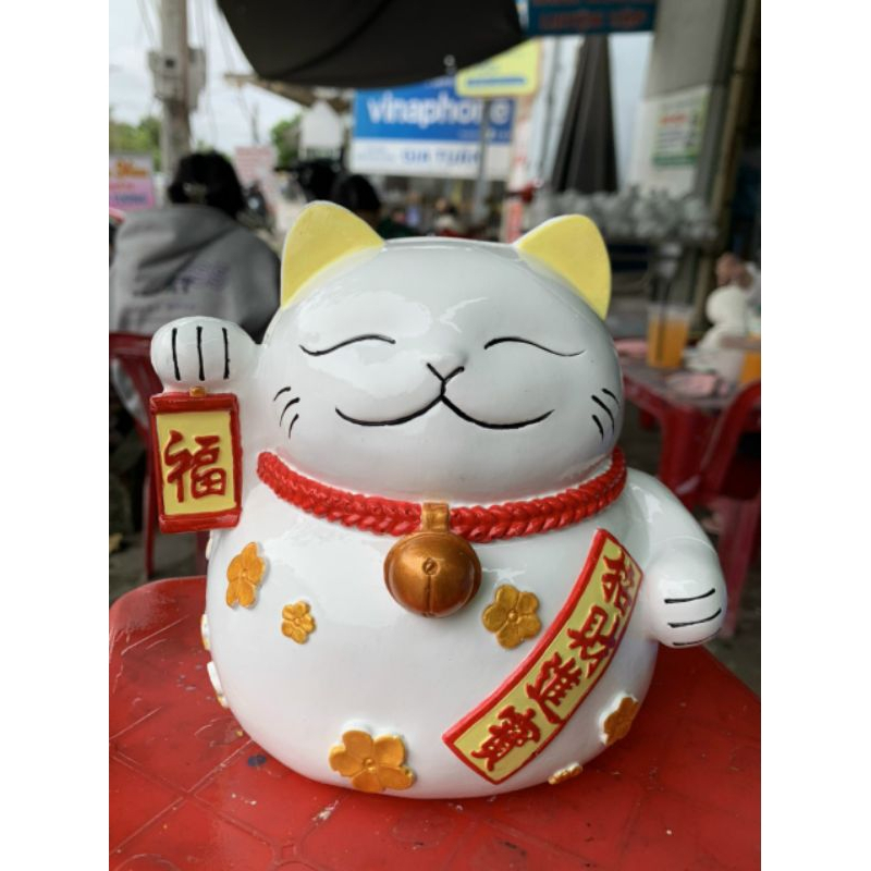 Tô Tượng thạch cao size XXL Mèo Thần Tài cao cấp