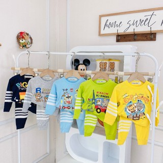 Bộ dài tay hàng minky mom chất thun lạnh in họa tiết khủng long dễ thương cho bé trai bé gái