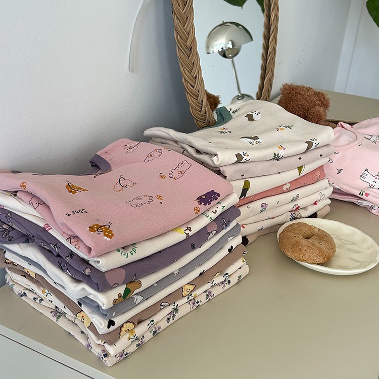 Bộ quần áo dài tay thu đông AMBB chính hãng cho bé mẫu 2023 chất cotton mềm mại size 80-150